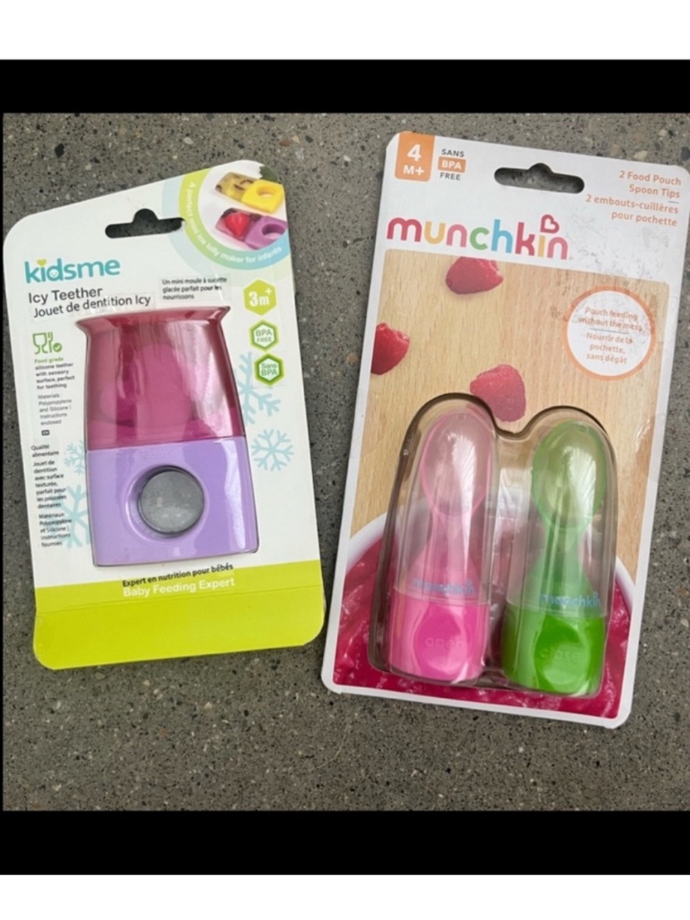 New Munchkin Food Pouch Spoons & Kidsme Icy Teether